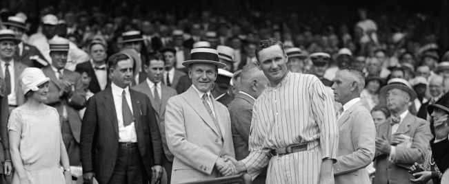 1924 Washington Senators Walter Johnson and Calvin Coolidge.jpg