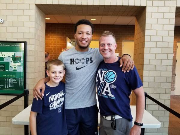 Trev, Jalen Brunson, and me
