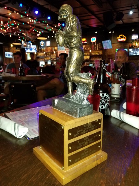 Butkus Bowl Trophy at 2018 Butkus Draft2